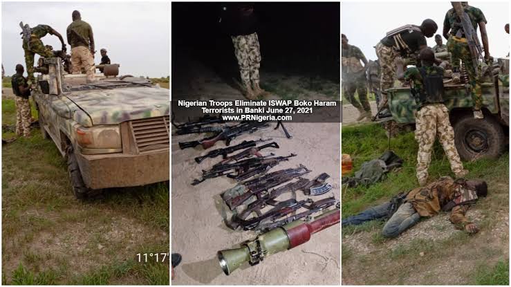 Troops neutrialised 8 Boko Haram in Banki, recover weapons