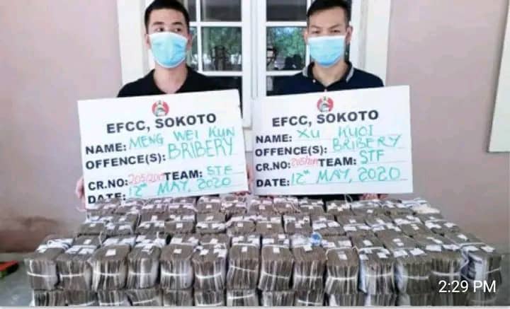 Appeal court jails 2 Chinese Nationals 6 years each over N50 million bribe