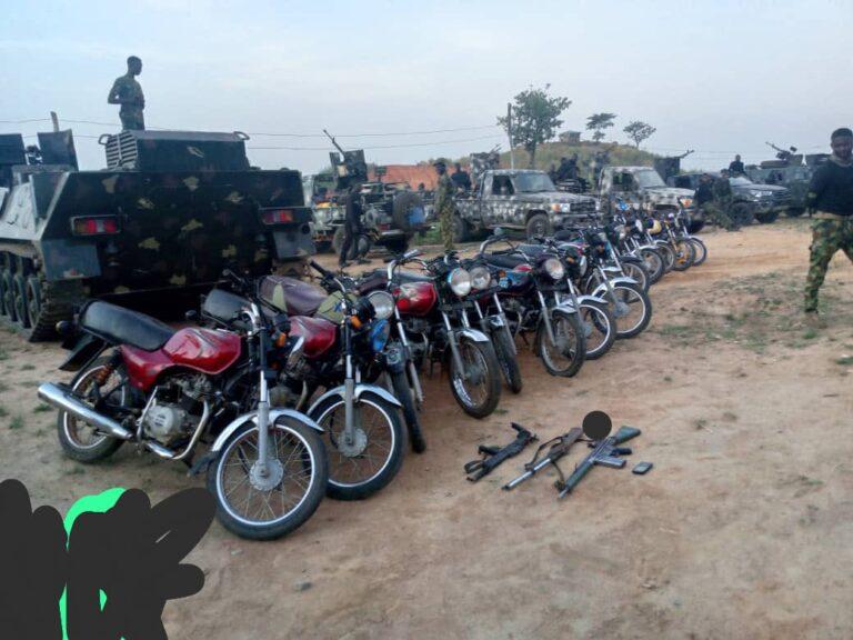 Troops arrest 2 ammunition suppliers, recover weapons, 16 motorcycles in Kaduna