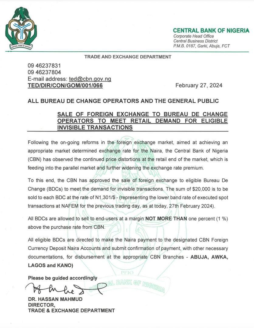 BDC operators will sell not more than 1 %